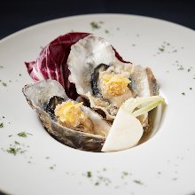 Oysters steamed in wine