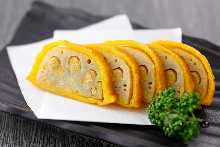 Mustard-stuffed lotus roots