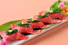 Horse meat sushi