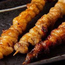 Chicken skin skewer