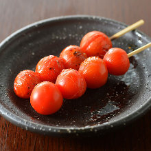 Wrapped tomato skewer