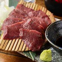 Slow-cooked beef heart sashimi