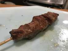 Grilled pork skirt steak skewer