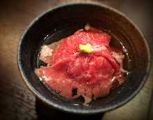 Beef ochazuke (rice with tea)