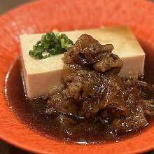 Simmered meat and tofu