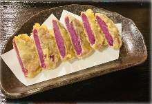 Purple yam tempura