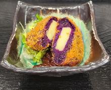 Purple sweet potato croquette