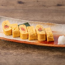 rolled egg with cod roe