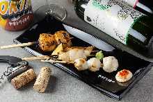 Grilled squid skewers