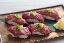 Horse meat sushi