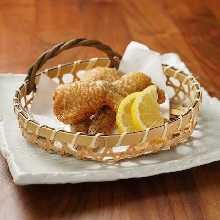 Fried locally raised chicken wing