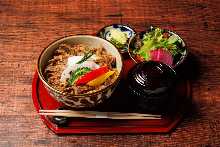 Beef rice bowl set meal