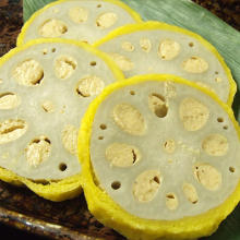 Mustard-stuffed lotus roots