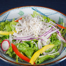 Baby sardine and mizuna salad