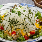 Daikon radish and seared scallop salad