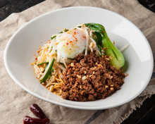 Chinese noodles mixed with Chinese sesame paste and chili oil