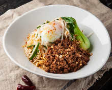 Chinese noodles mixed with Chinese sesame paste and chili oil