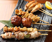 Assorted grilled chicken skewers, 5 kinds