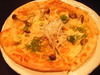 Japanese-style pizza with mushrooms