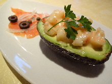 Avocado and seafood salad