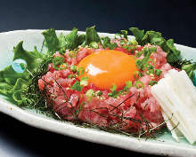 Finely chopped tuna sashimi