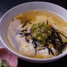 Wasabi chazuke (rice with tea)