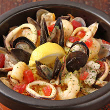 Seafood paella