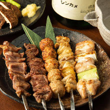 Assorted grilled skewers