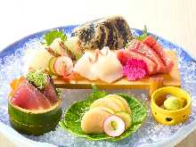 Assorted sashimi of the season