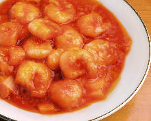 Stir-fried shrimp in chili sauce