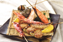 Grilled fish skewer