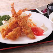 Deep-fried shrimp set meal