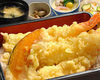 Tempura over rice in a lacquered box set