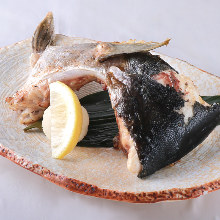 Grilled amberjack collar meat