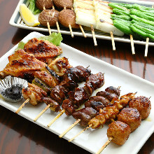 Assorted grilled chicken skewers, 7 kinds