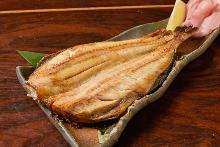 Salted and grilled Atka mackerel