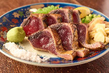 Seared skipjack tuna