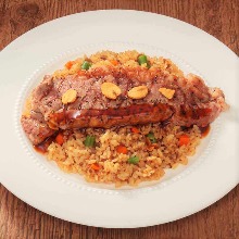 Beef steak pilaf