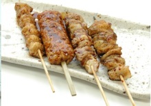 Assorted grilled chicken skewers