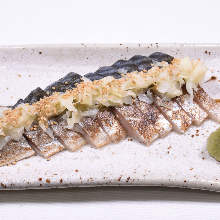 Seared pickled mackerel