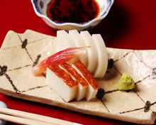 Itawasa (fish cakes with wasabi and soy sauce)