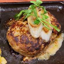 Cheese-stuffed hamburg steak