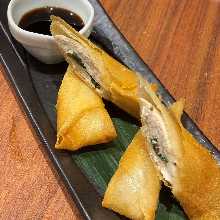 Deep-fried chicken tenderloin wrapped pickled plum paste and shiso