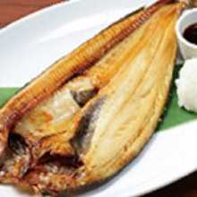 Cut and dried Atka mackerel set meal