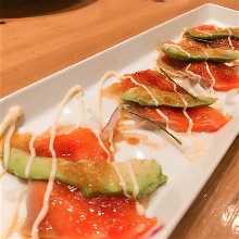 Salmon and avocado Carpaccio