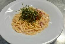 Pasta with mentaiko (marinated cod roe) cream sauce