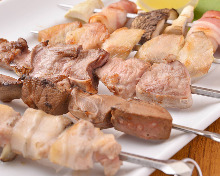 Assorted grilled skewers