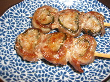 Pork rolled with shiso leaf
