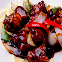 Sweet and sour pork with black vinegar