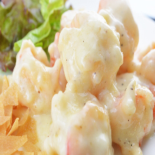 Stir-fried shrimp with mayonnaise